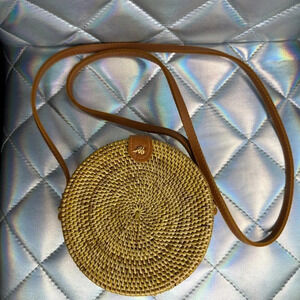 Round Rattan Woven 8” bag